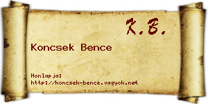 Koncsek Bence névjegykártya