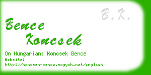 bence koncsek business card